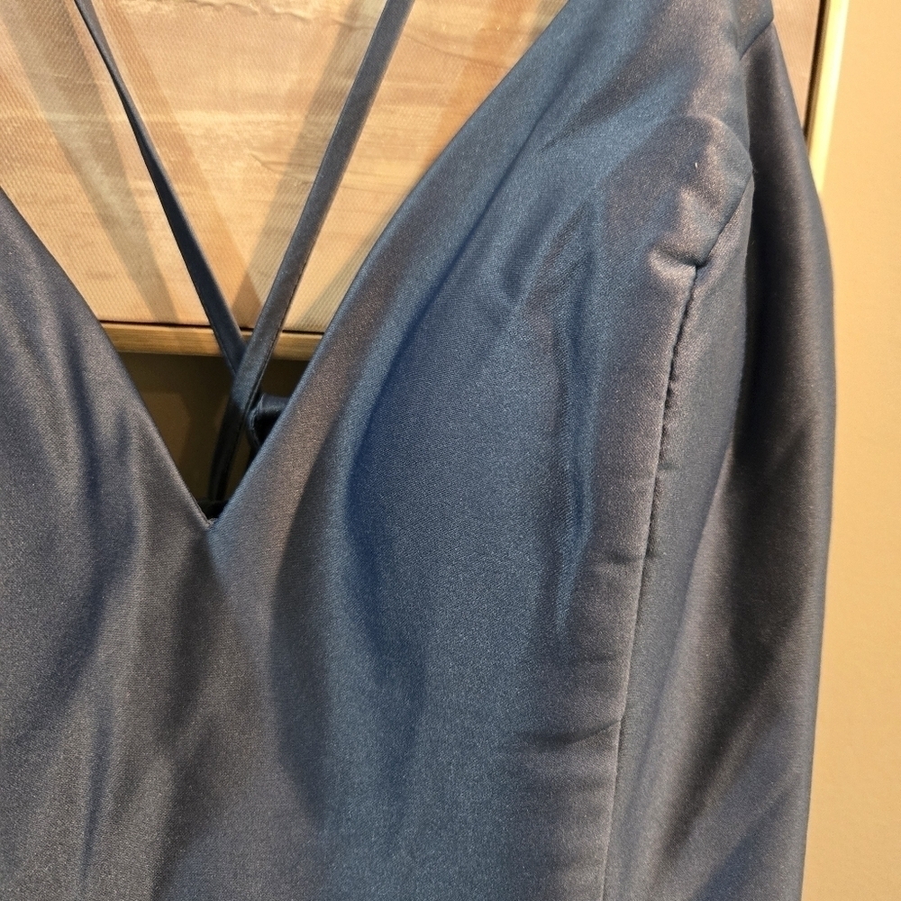 Blondie Nites Satin Lace-up Fit & Flare Dress/ Jr's W/Pockets-*NWT $159!! - Picture 5 of 12